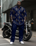 Big & Tall Geometric T-Shirt Pants Set for big men view 1