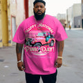 Big & Tall Pink Streetwear T-Shirt for big men