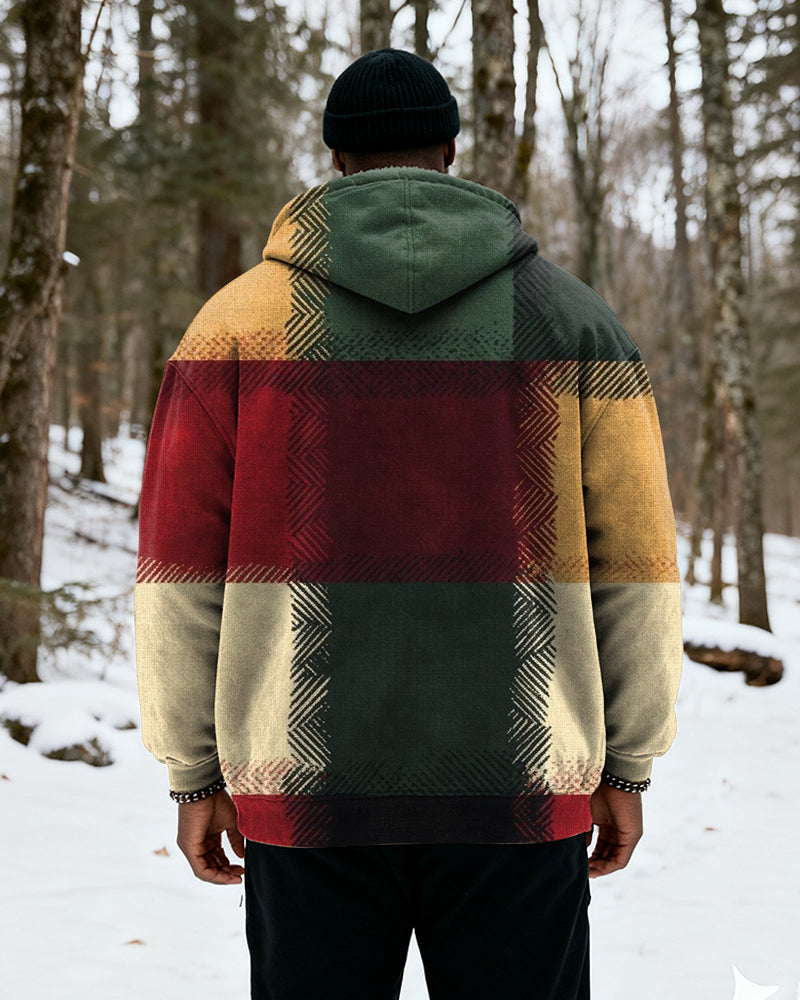 Big & Tall Patchwork Vintage Hoodie for big men view 3