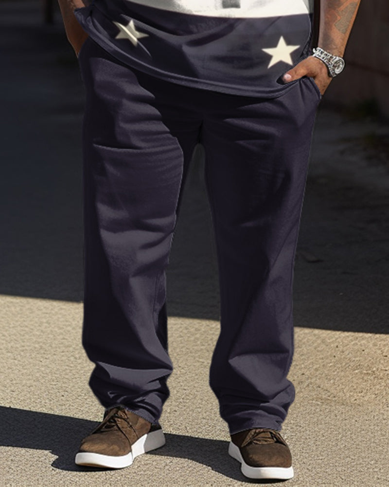 Big & Tall Athletic T-Shirt Pants Set for big men view 3