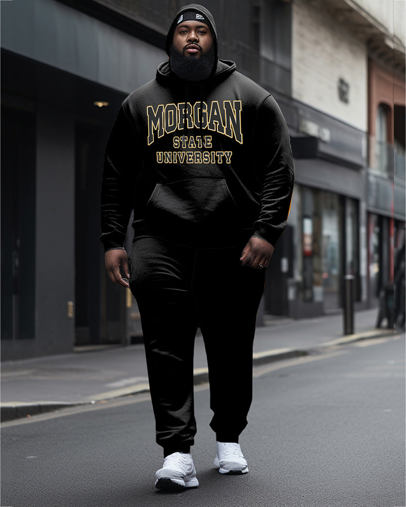 Big & Tall Graphic Streetwear Hoodie Sweatpants Set for big men view 4