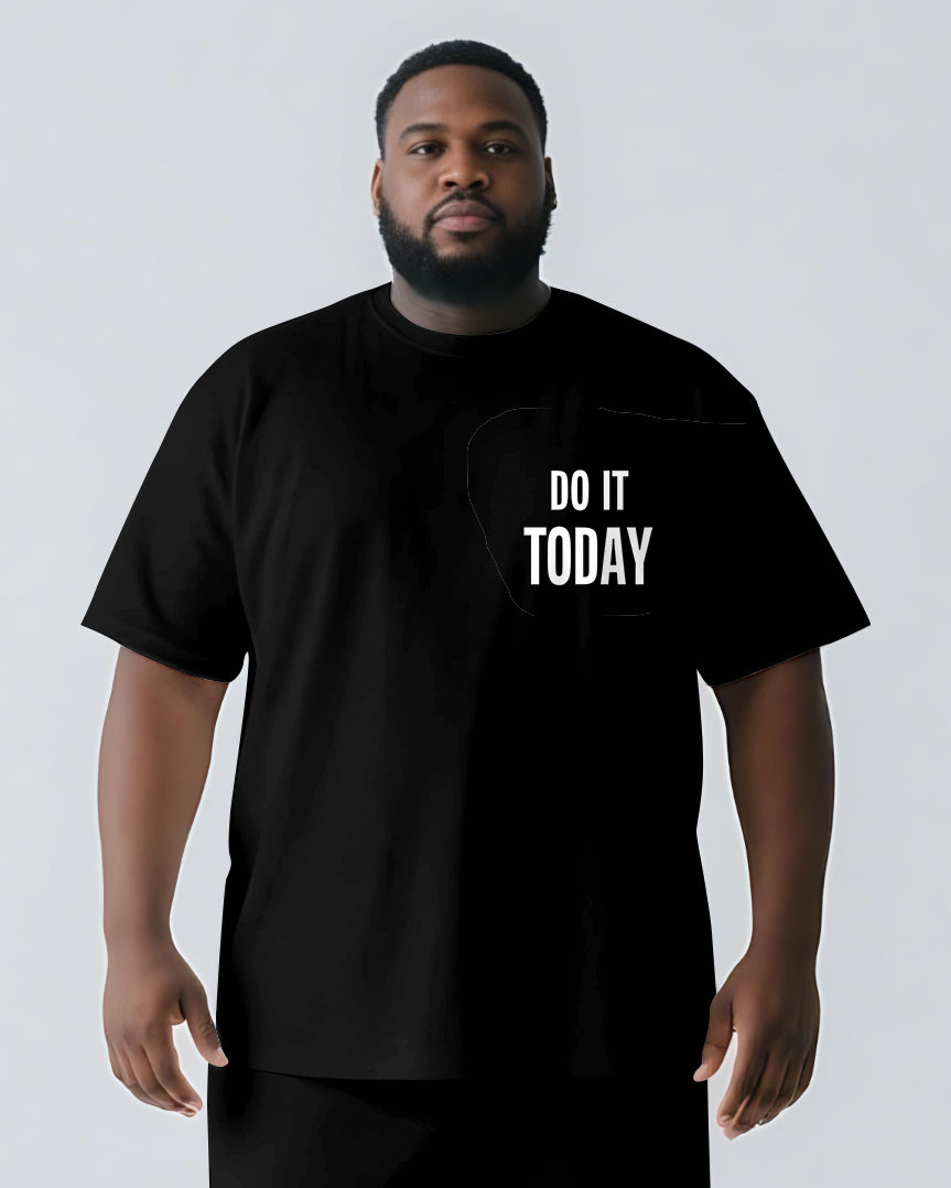 Big & Tall Graphic Streetwear Two-piece Set for big men view 4