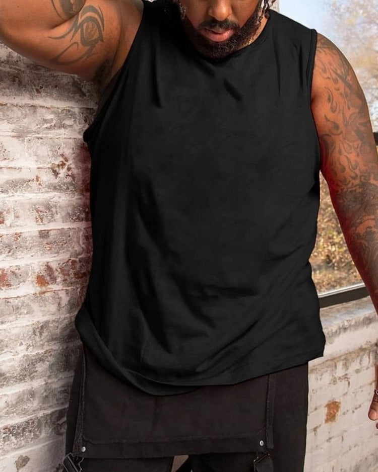 Big & Tall Solid Color Tank Top for big men view 1