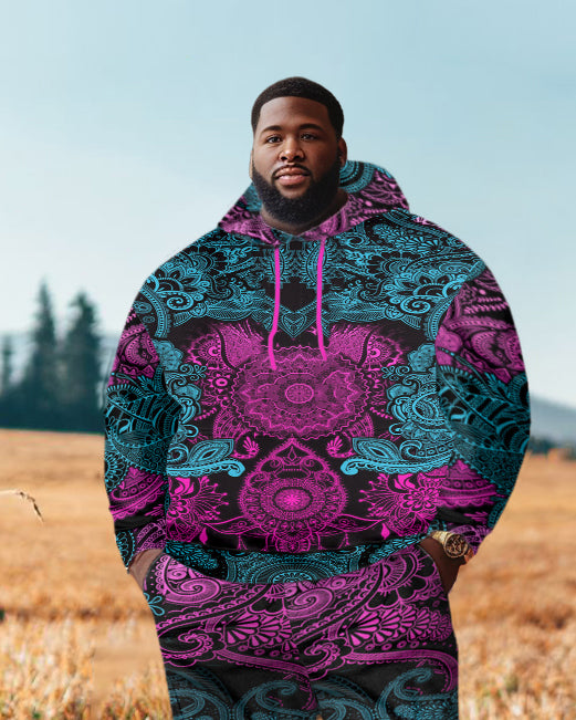 Big & Tall Streetwear Hoodie Sweatpants Set for big men view 2