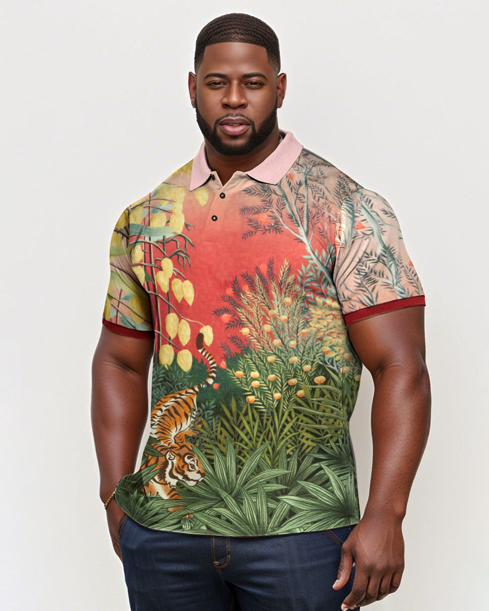 Big & Tall Graphic Floral Short Sleeve Shirt for big men view 1