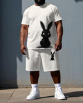 Big & Tall Graphic T-Shirt Shorts Set for big men view 1