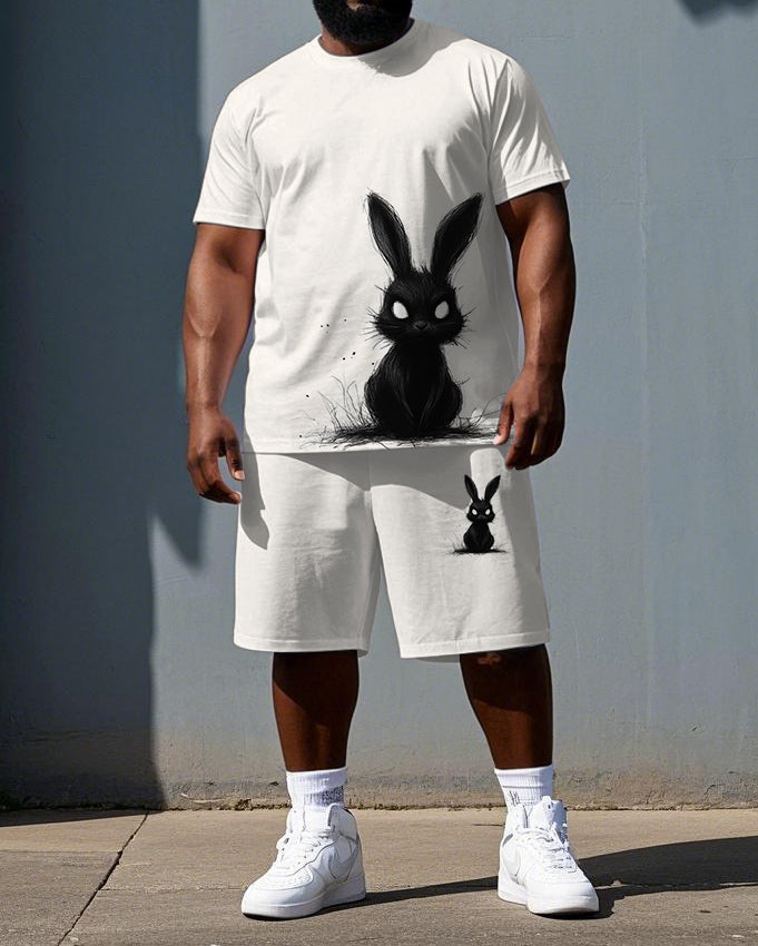 Big & Tall Graphic T-Shirt Shorts Set for big men view 1