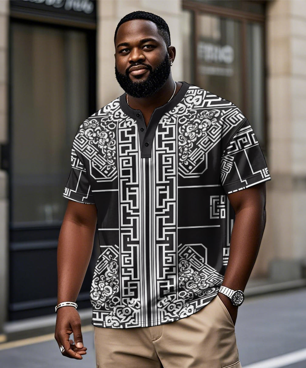 Big & Tall Black Vintage T-Shirt for big men view 1