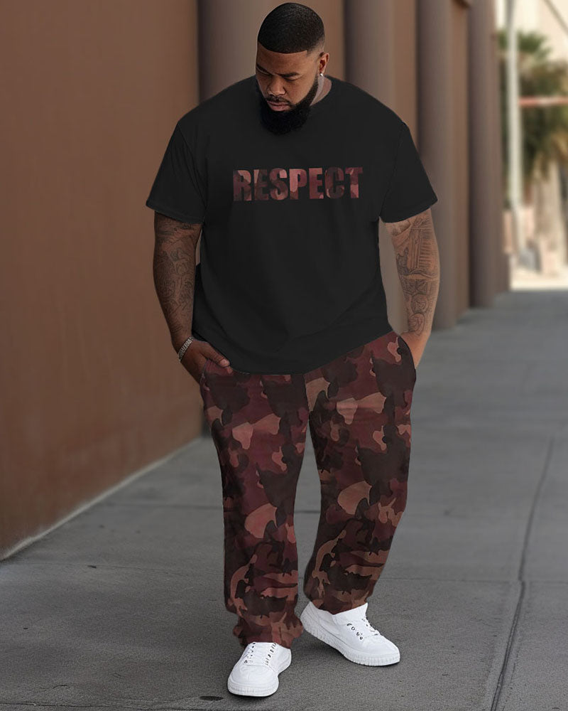 Big & Tall Camouflage Streetwear Two-piece Set for big men view 3