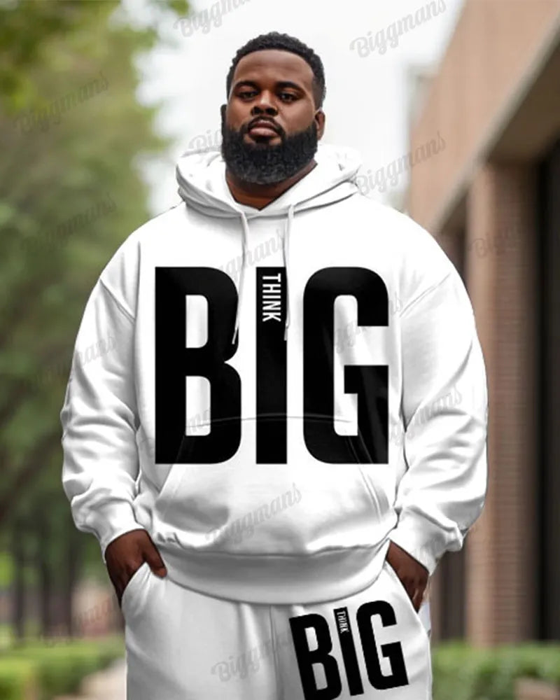 Big & Tall Graphic Hoodie Sweatpants Set for big men view 2