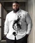 Big & Tall Graphic Splash Ink Long Sleeve Shirt for big men view 1