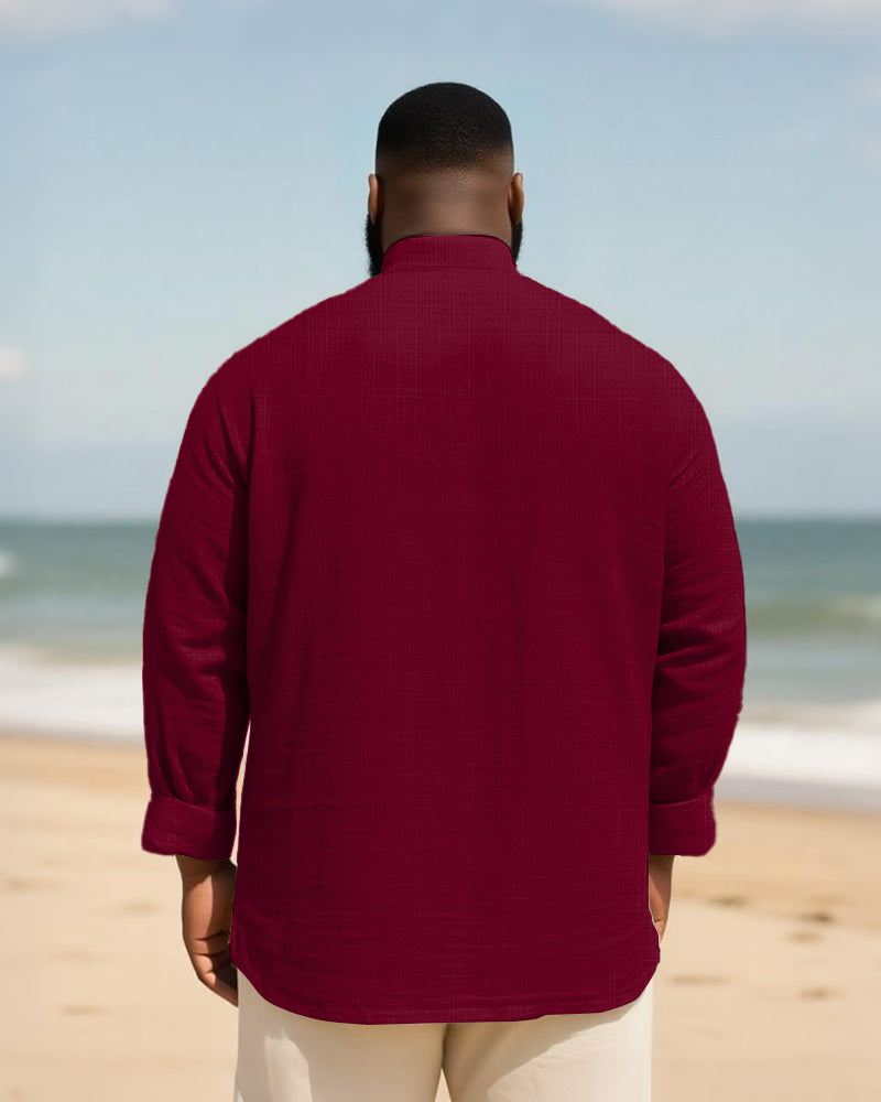 Big & Tall Graphic Patchwork Long Sleeve Shirt for big men view 9