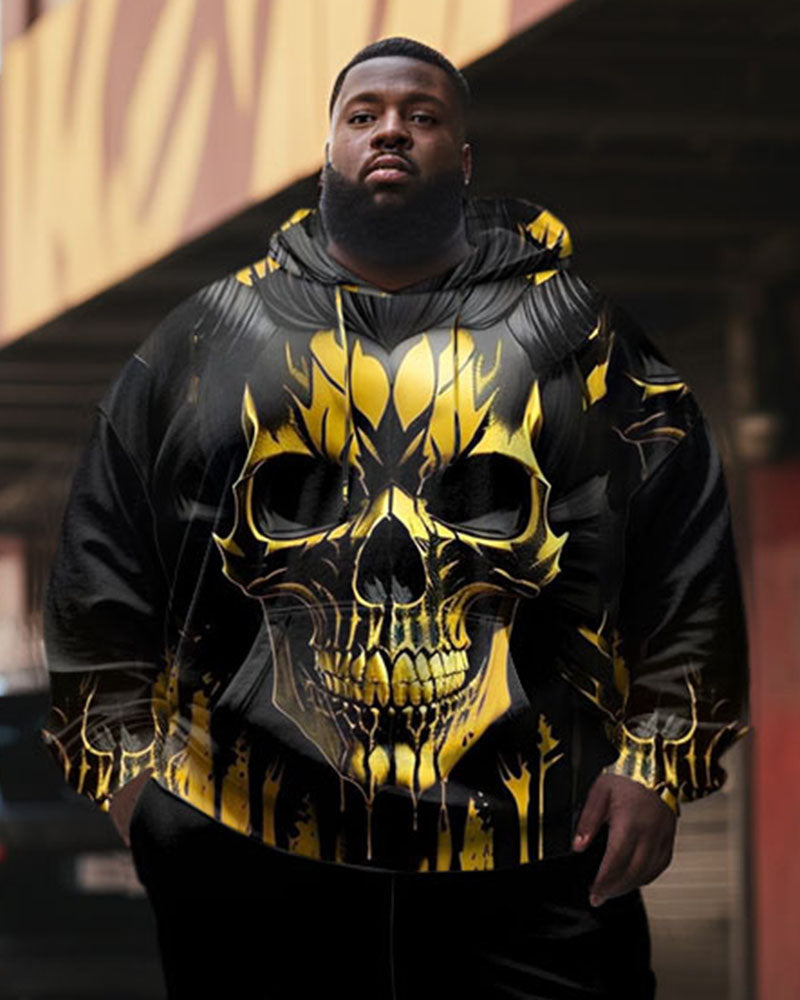Big & Tall Graffiti Streetwear Hoodie Sweatpants Set for big men view 2