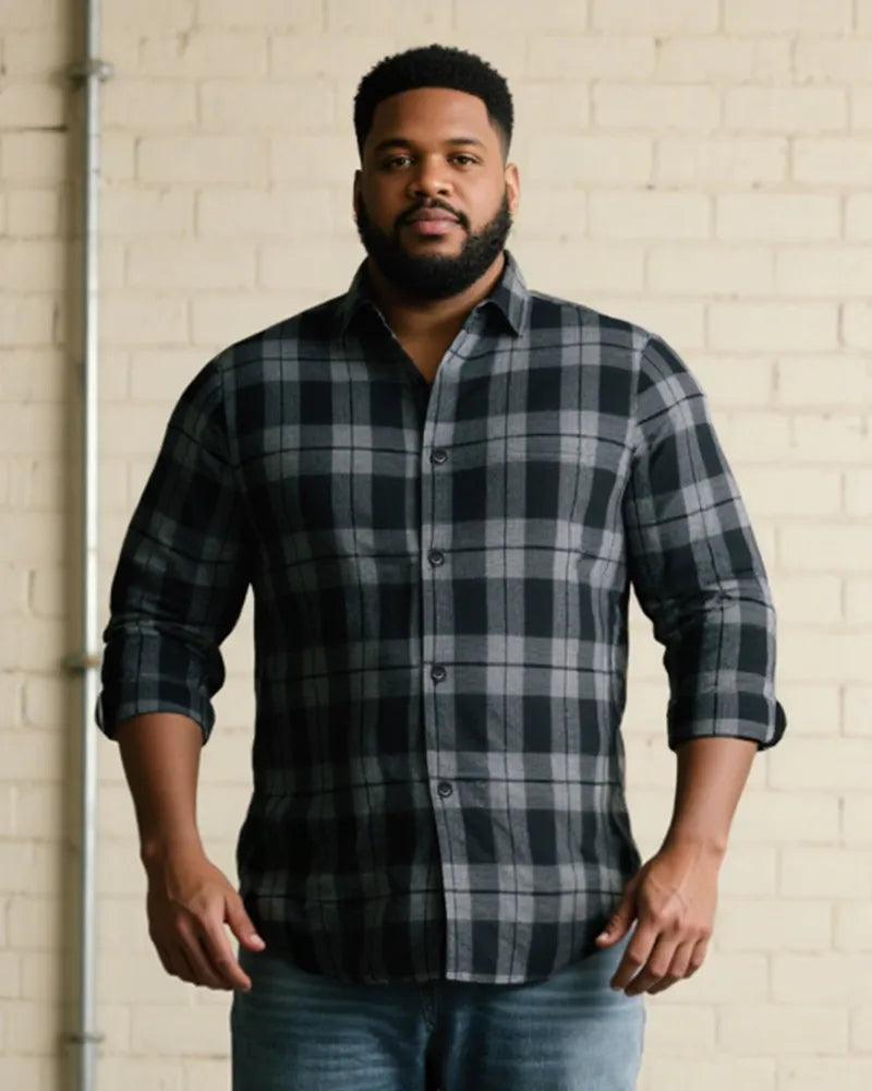 Big & Tall Black Plaid Jeans for big men view 14
