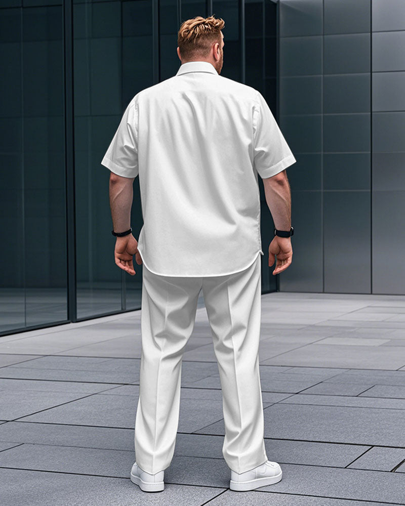 Big & Tall Gradient Graphic T-Shirt Pants Set for big men view 4