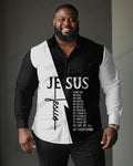 Big & Tall Graphic Shirt Pants Set for big men