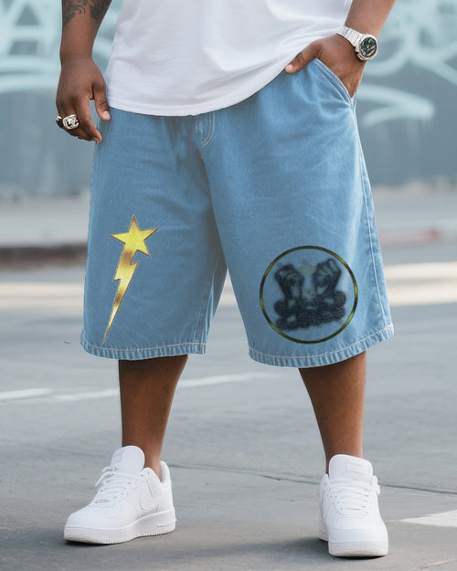 Big & Tall Denim Washed Streetwear Jeans for big men