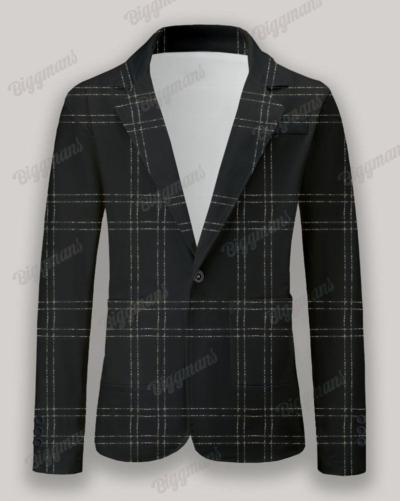 Big & Tall Black Plaid Graphic Two-piece Set for big men view 3