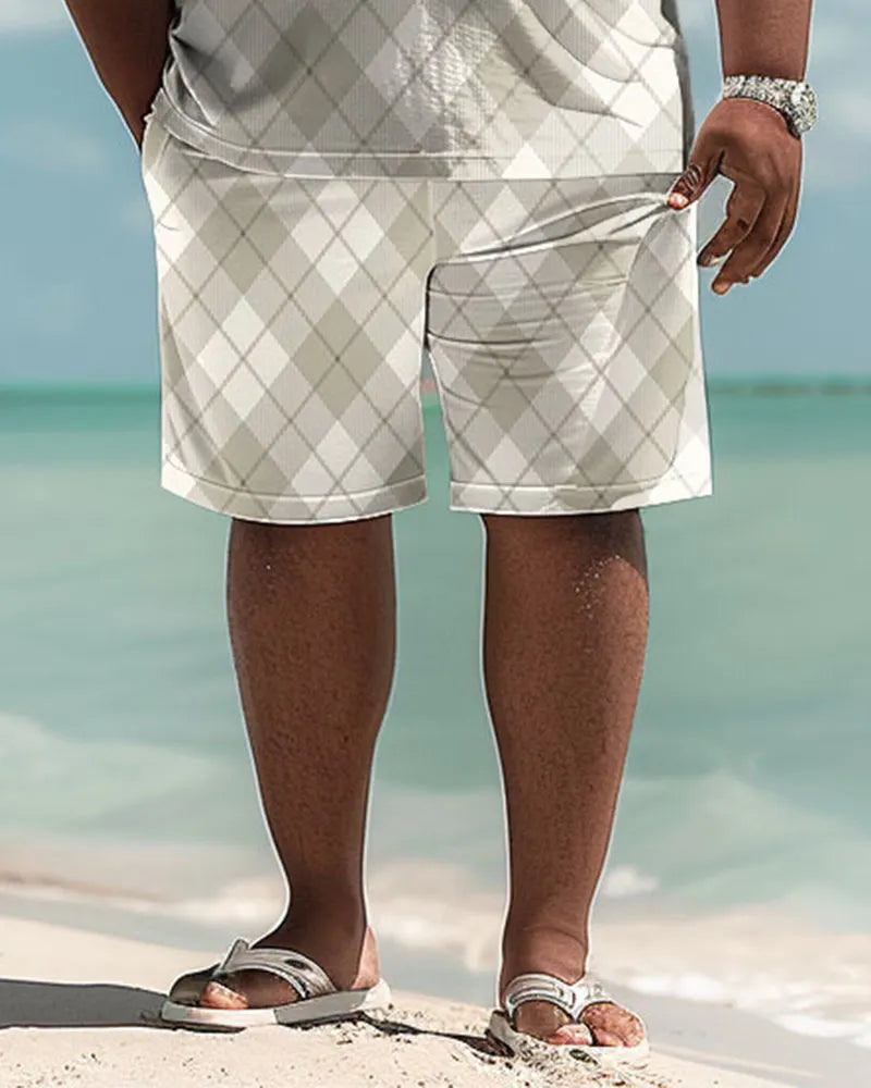 Big & Tall Graphic T-Shirt Shorts Set for big men view 3