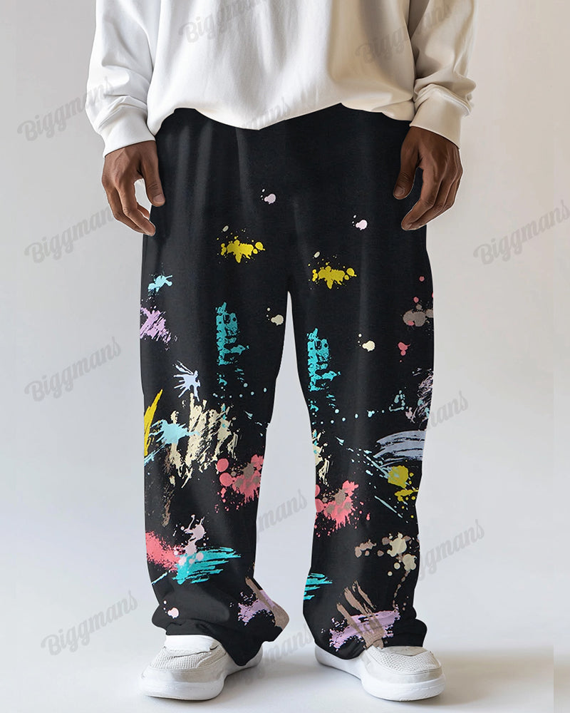 Big & Tall Splash Ink Pants for big men