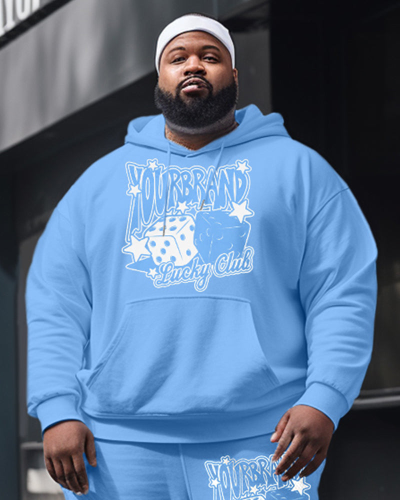 Big & Tall Graphic Streetwear Hoodie Sweatpants Set for big men view 5