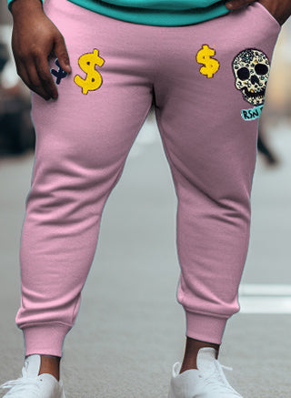 Big & Tall Skull Hoodie Sweatpants Set for big men view 6