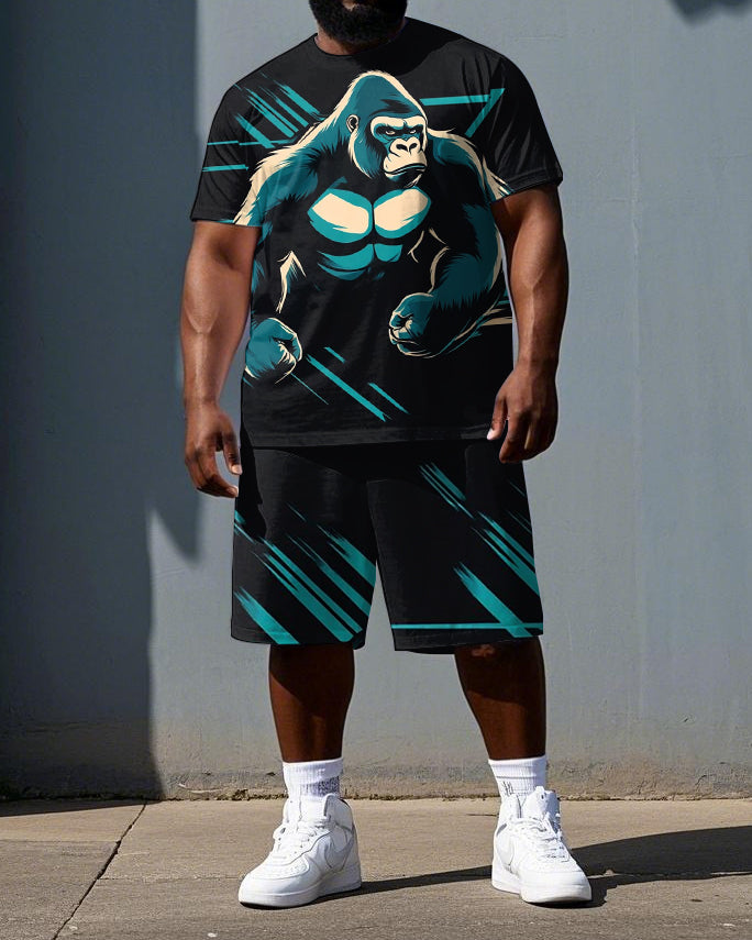Big & Tall Striped Two-piece Set for big men view 1
