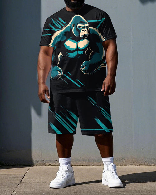 Big & Tall Striped Two-piece Set for big men view 1