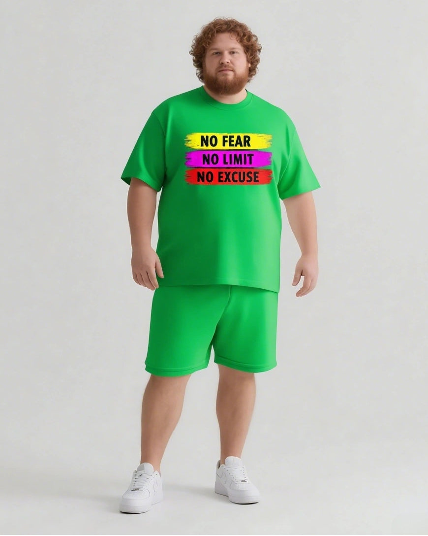 Big & Tall Graphic Streetwear T-Shirt Shorts Set for big men view 9
