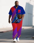 Big & Tall Colorblock T-Shirt Pants Set for big men view 1