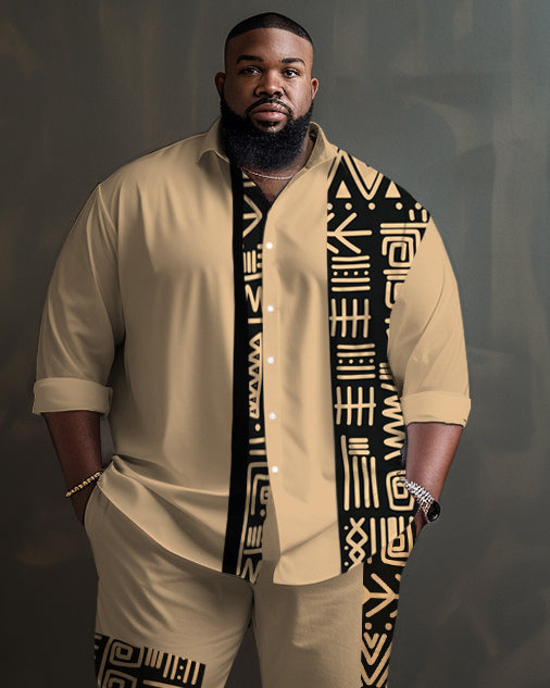 Big & Tall Graphic Patchwork Two-piece Set for big men view 2