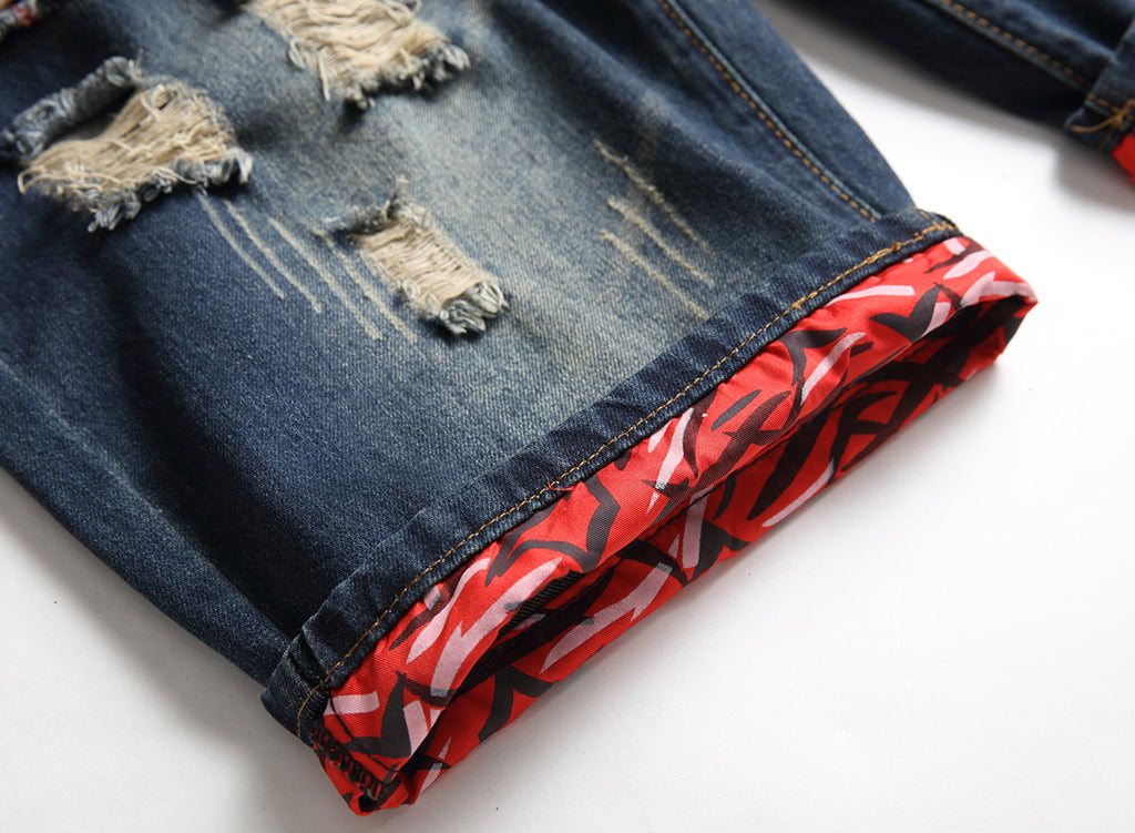 Big & Tall Denim Graffiti Streetwear Jeans for big men view 6