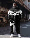 Big & Tall Graphic Skull Hoodie Sweatpants Set for big men view 1