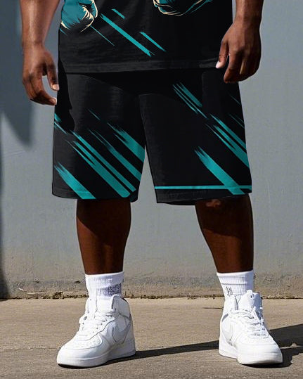 Big & Tall Striped Two-piece Set for big men view 3