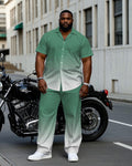 Big & Tall Green Gradient T-Shirt Pants Set for big men view 1