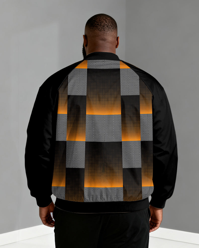 Big & Tall Black Geometric Graphic Men's Clothing for big men view 2