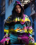 Big & Tall Graffiti Hoodie Sweatpants Set for big men view 2