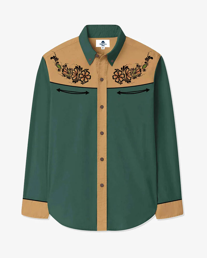 Big & Tall Floral Long Sleeve Shirt for big men view 1