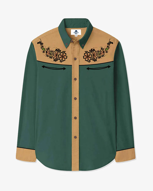 Big & Tall Floral Long Sleeve Shirt for big men view 1