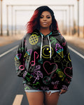 Big & Tall Graffiti Hoodie for big men