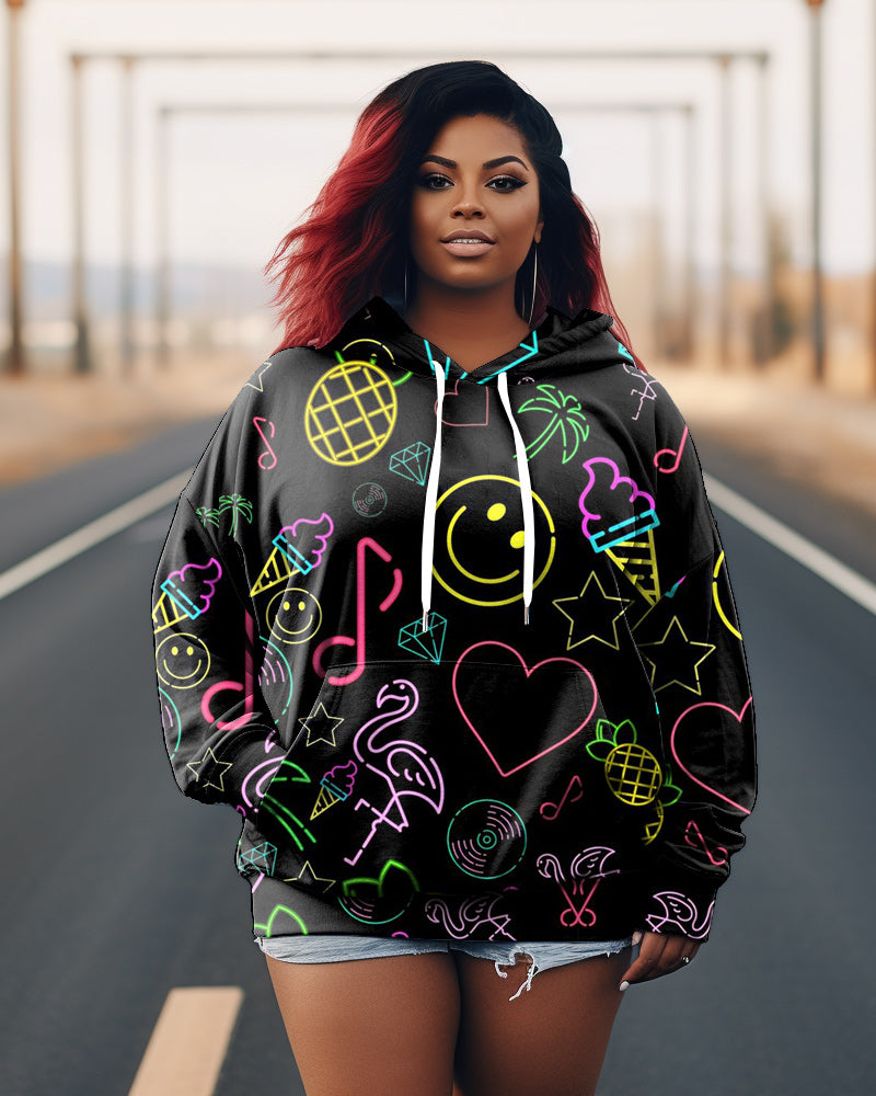 Big & Tall Graffiti Hoodie for big men