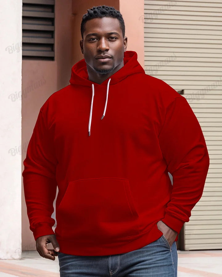 Big & Tall Solid Color Hoodie for big men view 4