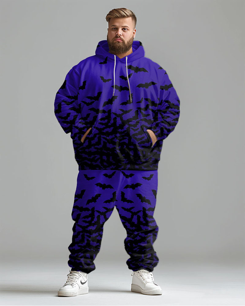 Big & Tall Gradient Graphic Hoodie Sweatpants Set for big men view 1