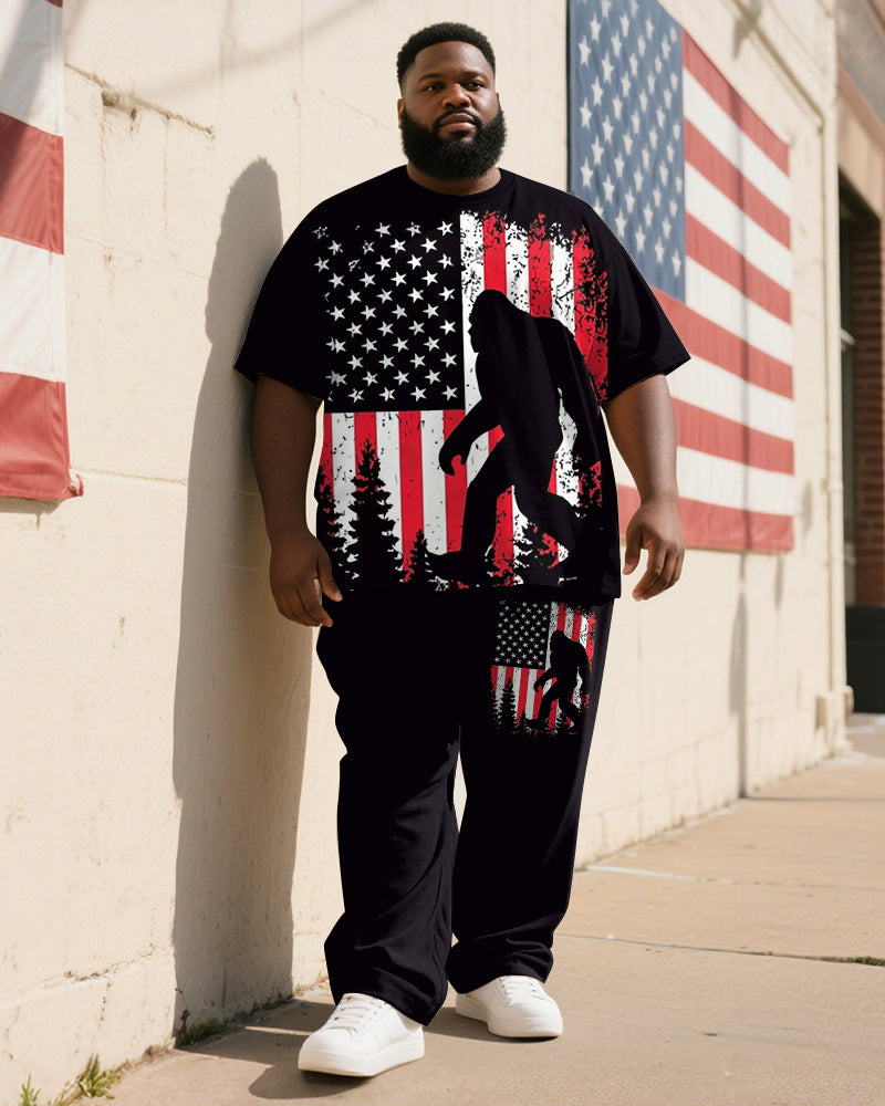 Big & Tall Graphic T-Shirt Pants Set for big men view 1