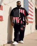 Big & Tall Graphic T-Shirt Pants Set for big men view 1
