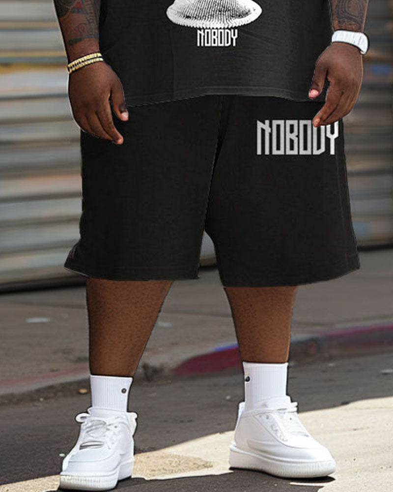 Big & Tall Graphic T-Shirt Shorts Set for big men view 4
