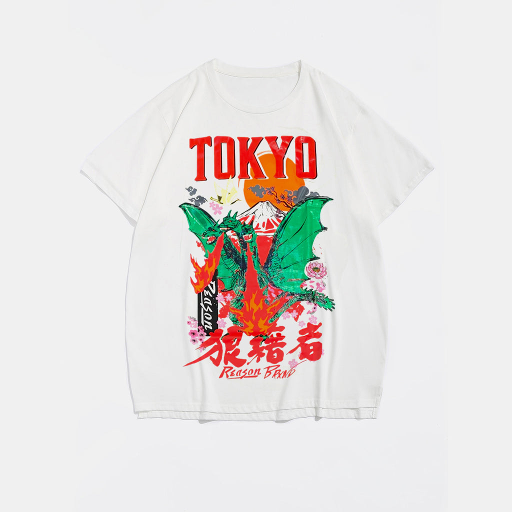 Big & Tall White Graffiti Streetwear T-Shirt for big men view 2