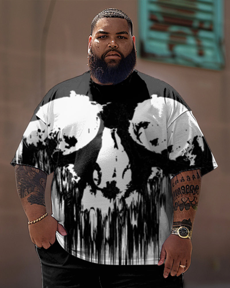 Big & Tall Streetwear Skull T-Shirt for big men view 2