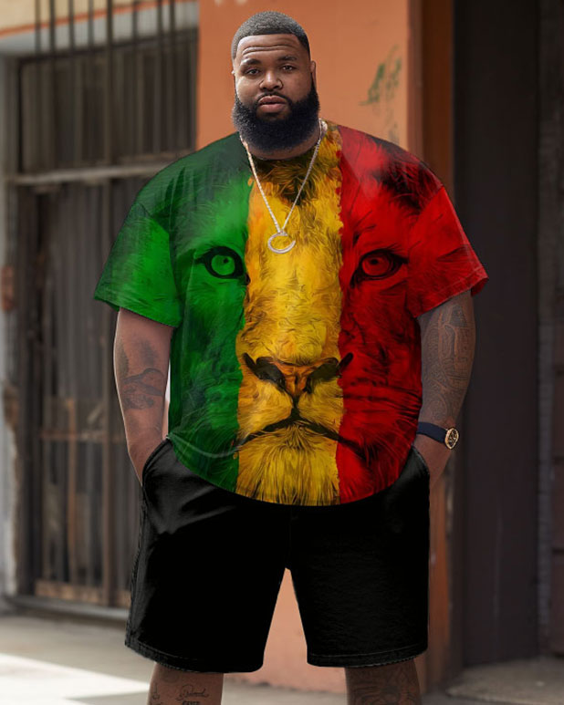 Big & Tall Red Green Graphic Two-piece Set for big men view 1