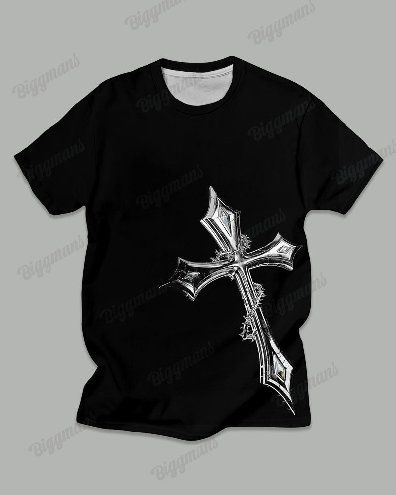 Big & Tall Black Graphic T-Shirt Pants Set for big men view 2